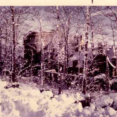 1960-1965 castle in snow from parking lot