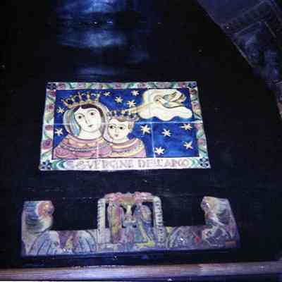 20thc Capri Madonna and Child with Dove Decorative Tiles