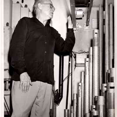 1950 ca JHH Jr working on Organ Pipes