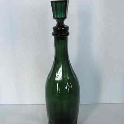 Green Glass Decanter with Stopper