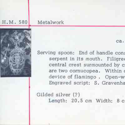 Silver Serving Spoon with Flamingos