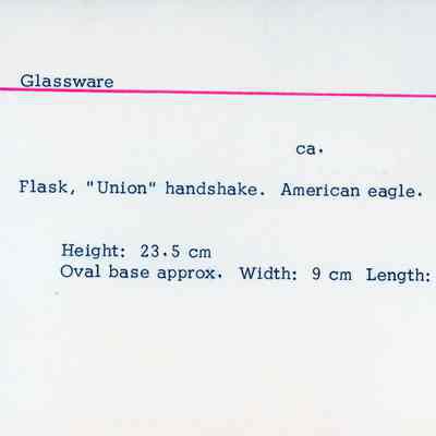 Green Pressed Glass Flask with Eagle