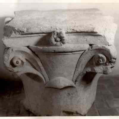 Italian Capital with Multi-Petal Flower Urn & Scrolls