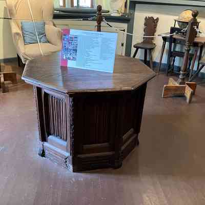 Octagonal Cabinet/Table with Linen Fold Panels