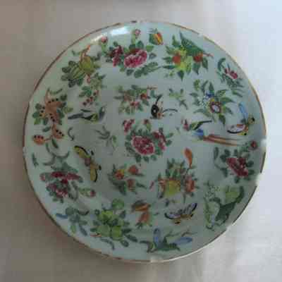 Chinese Celadon Famille Rose Plate