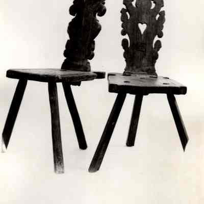 Sardinian 3-legged Chairs in Peasant Renaissance Style