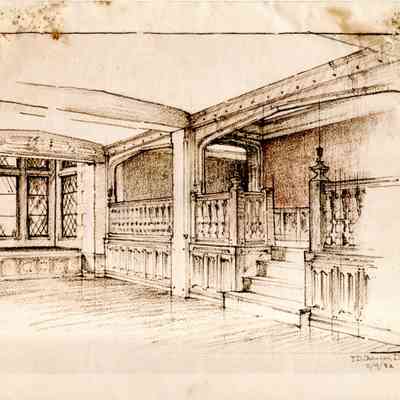 1932-11-04 English-Zalessky Room sketch by F D Johnson