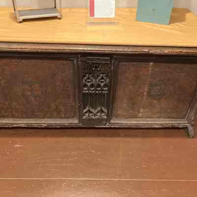 15th - 16th c. Italian Dowry Chest with Tracery and Coat of Arms