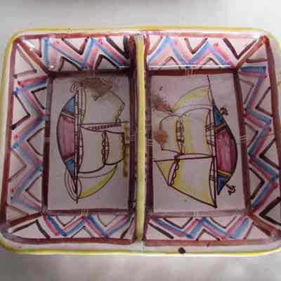 Sicilian Painted 2 Section Platter