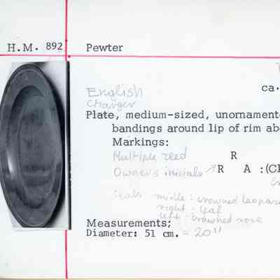 18th c. English Pewter Plate-Charger