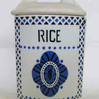 Czechoslovakian Rice Cannister with Cover