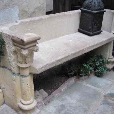 Roman Sarcophagus Reused as a Bench