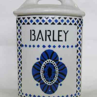 Czechoslovakian Barley Cannister with Cover