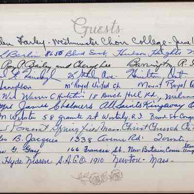1947-1969 Guest Book, p(11) 1954