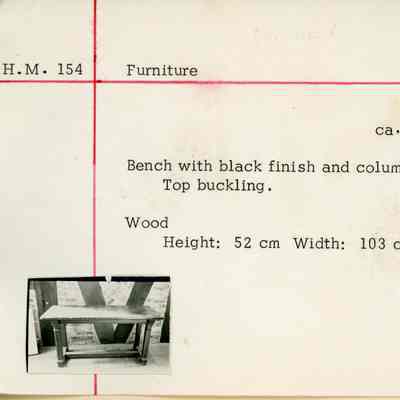Bench with Black Finish and Carved Column Legs