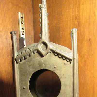 17thc Brass Monstrance with Enamel Insets
