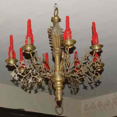 Flemish Brass Chandelier with Madonna & Child (smaller version)