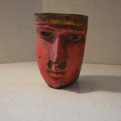 Bright Red Large Wooden Head