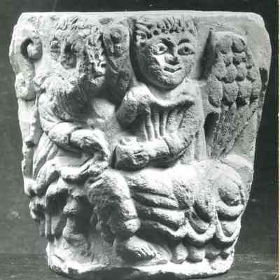 Stone Column Capital with Angels