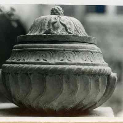Funerary Urn & Lid with Swirl Pattern