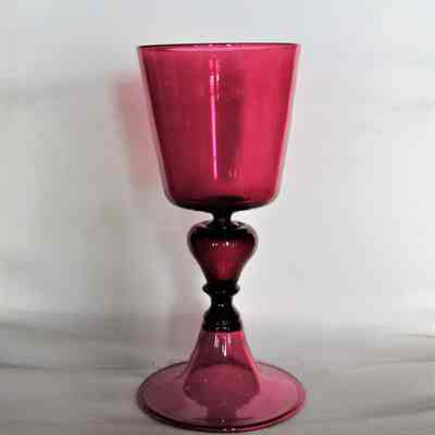 Murano Italian Red Glass Goblet