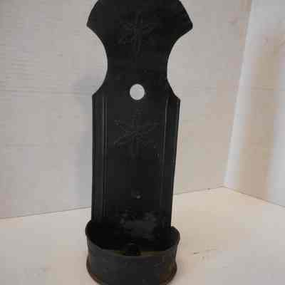 Tall Punched Tin Plate Sconce
