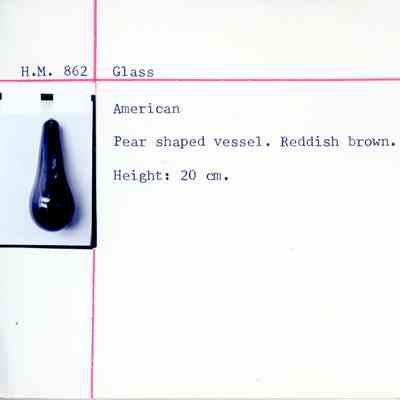 Brown Glass Pear Shaped Bottle