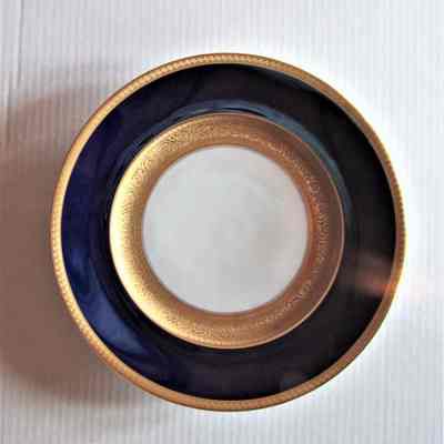 Bavarian Gilt Plate with Blue Border, 1 of 13