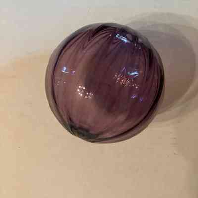 Amethyst Glass Ball with Ribs