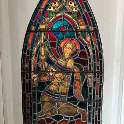 1929 Jacques Simon Stained Glass Window of Angel