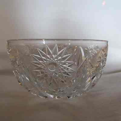 Pressed Glass Punch Cups w Geometric Pattern