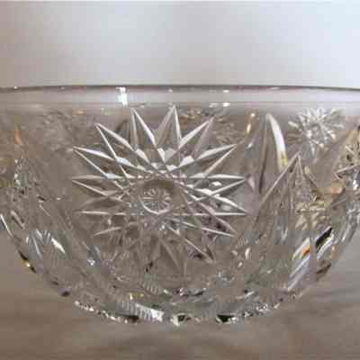 Clear Cut Glass Bowl with Star Pattern