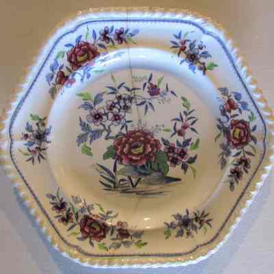 6-sided Plate with Floral Design