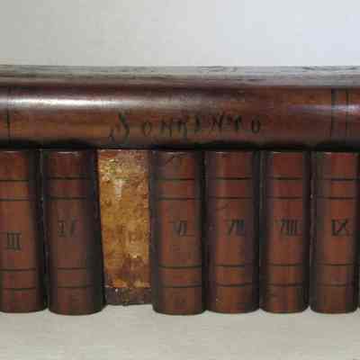 Wooden Box with Inlay & Book Decoration
