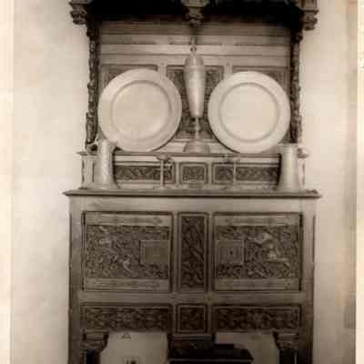 15th c. German Sideboard (Credenza) with Carved Hunting Scenes