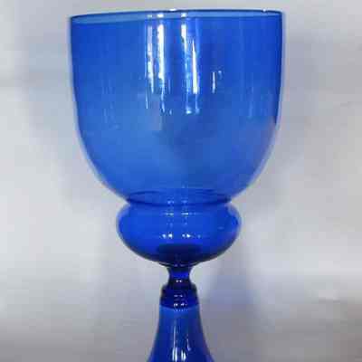 Murano Italian Blue Glass Goblet