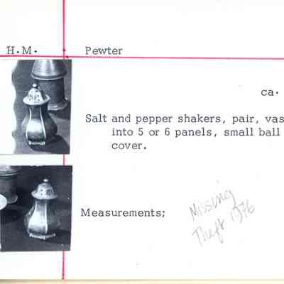 Pewter Salt & Pepper Shakers with Tops