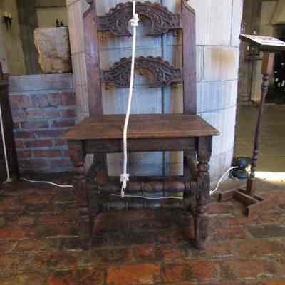 17thc. Carved Yorkshire Side Chair with Hanging "Acorns"