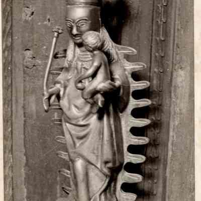 Brass Flemish Madonna & Child w Spines