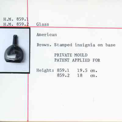 Brown Glass Flasks with Insignia