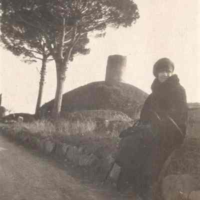1927 Vacation album, p(9d) Rome, Old Appian Way, Irene Hammond
