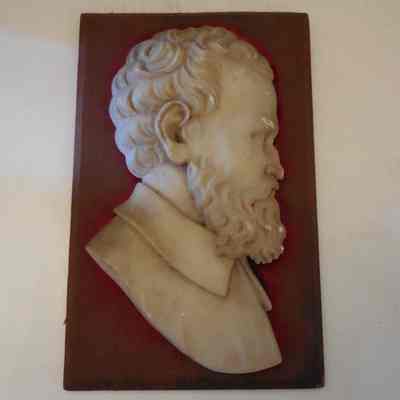 Marble Michelangelo Profile Relief, 19thc