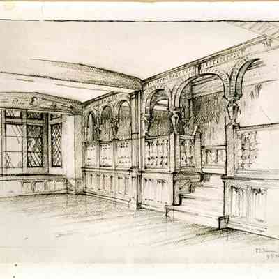 1932-11-01 English-Zalessky Room sketch by F D Johnson