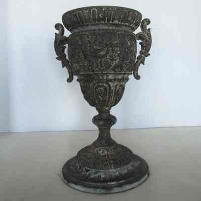 Urn with Floral Handles & Putti Decorations