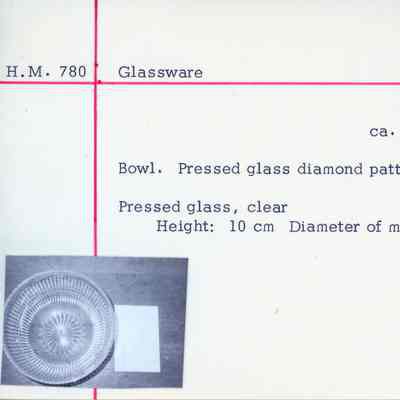Pressed Glass Bowl with Diamond Pattern