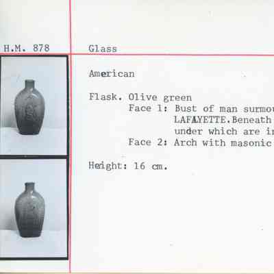 Green Glass Flask with Lafayette