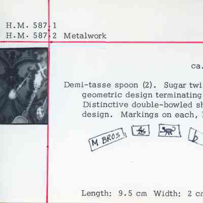 Demi-tasse Spoon w Twisted Stem & Geometric Design