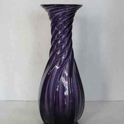 Purple Glass Swirl Vase