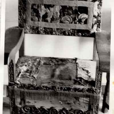 Carved Chair with Velvet