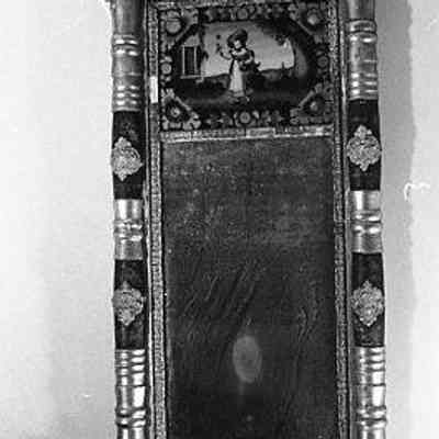 early 19th c. American Empire Mirror with Pastoral Woman